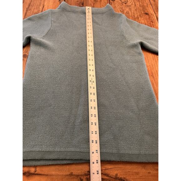 Boden Chunky Knit Size 12 Sweater Wool Blend Thick Heavy Retro Blue Warm - Picture 8 of 12